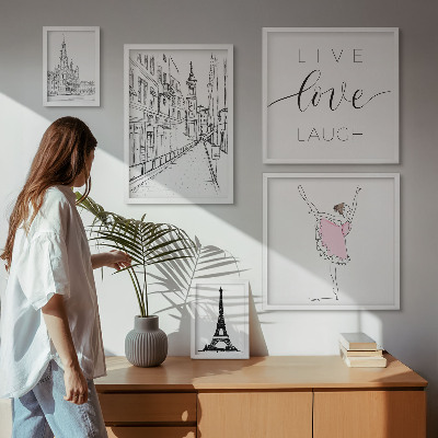 Väggdekoration tavelset Snygga parisiska inspirationer