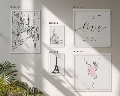 Tavelset för väggdekoration med snygga motiv inspirerade av Paris