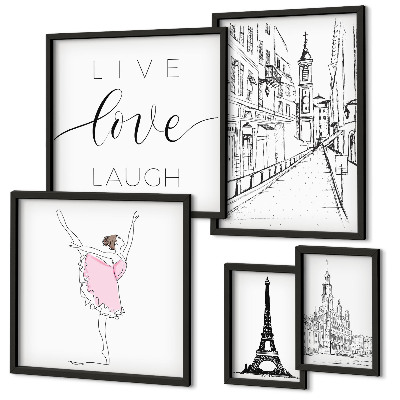 Väggdekoration tavelset Snygga parisiska inspirationer