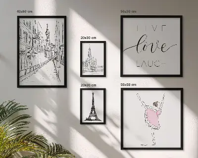 Tavelset för väggdekoration med snygga motiv inspirerade av Paris