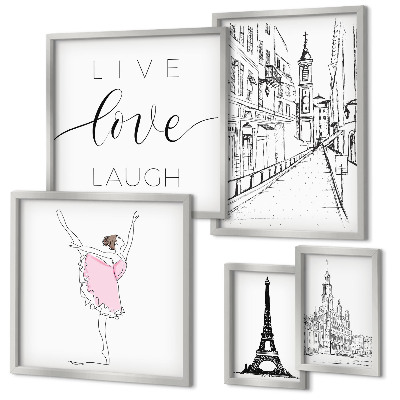 Väggdekoration tavelset Snygga parisiska inspirationer