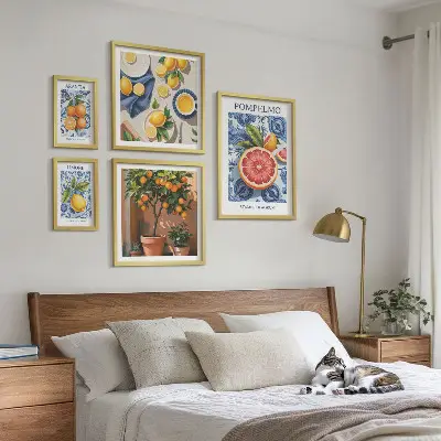 Citrus vintage-tavlor set om 5 st