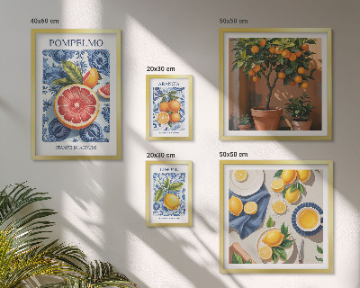 Set om 5 tavlor Citrus vintage dekorationer