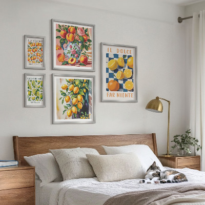 Set om 5 tavlor Citrus retro i köket