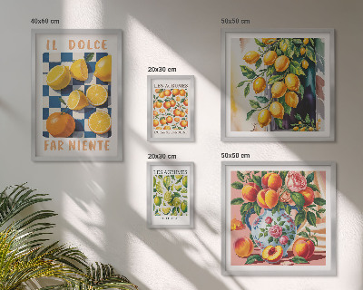 Set om 5 tavlor Citrus retro i köket