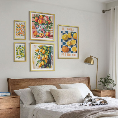 Set om 5 tavlor Citrus retro i köket