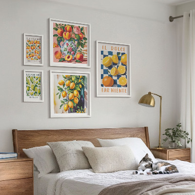 Set om 5 tavlor Citrus retro i köket
