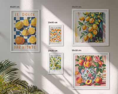 Set om 5 tavlor Citrus retro i köket