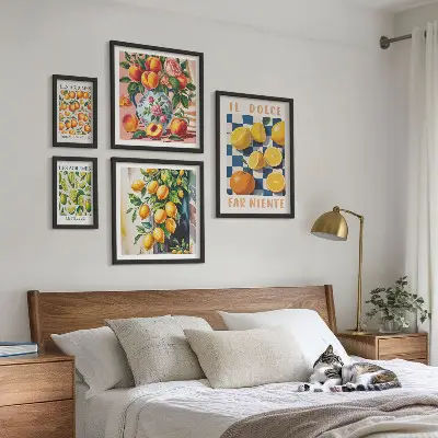 Citrus retro i köket set om 5 tavlor