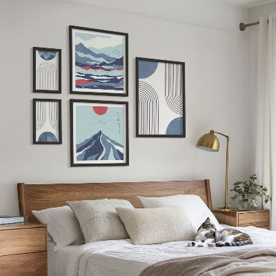 Väggdekoration tavelset Abstrakta landskapsgeometri