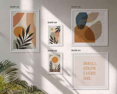 Väggdekoration tavelset Snygg abstrakt växtgrafik