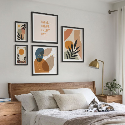 Väggdekoration tavelset Snygg abstrakt växtgrafik