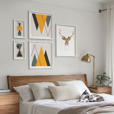 Set om 5 tavlor Färgglada motiv i bohemisk stil