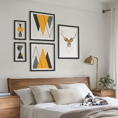 Set om 5 tavlor Färgglada motiv i bohemisk stil