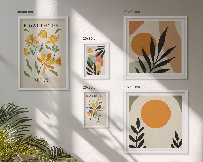 Tavelvägg med 5 tavlor Abstrakta blommor boho-stil