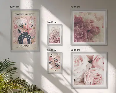 Blommiga boho-dekorationer set om 5 tavlor