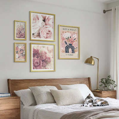 Set om 5 tavlor Blommiga boho-dekorationer