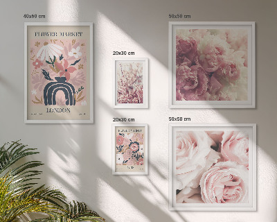 Set om 5 tavlor Blommiga boho-dekorationer