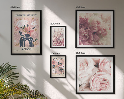 Set om 5 tavlor Blommiga boho-dekorationer