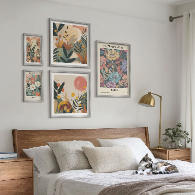 Väggdekoration tavelset Blommotiv Paris London