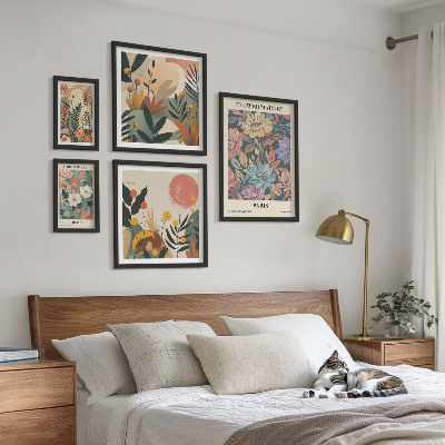 Väggdekoration tavelset Blommotiv Paris London