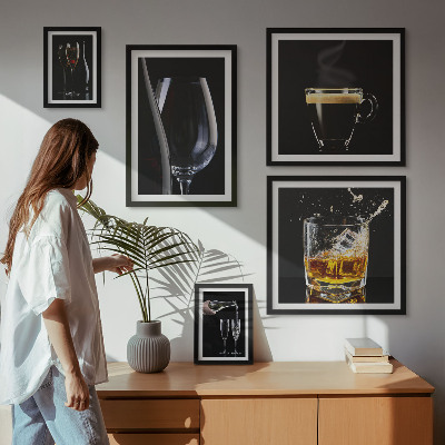 Tavelvägg med 5 tavlor Cocktails drycker bar stil