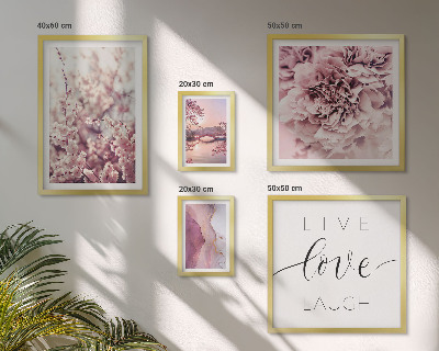Set om 5 tavlor Blommotiv pastellfärgade slogans