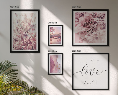 Set om 5 tavlor Blommotiv pastellfärgade slogans