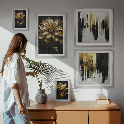 Tavelvägg med 5 tavlor Blommotiv, elegans, modernitet