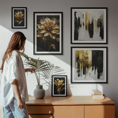 Tavelvägg med 5 tavlor Blommotiv, elegans, modernitet