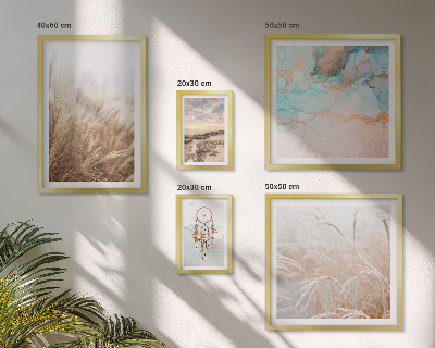 Tavelvägg med 5 tavlor Naturliga boho etnolandskap