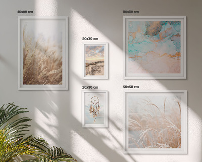Tavelvägg med 5 tavlor Naturliga boho etnolandskap