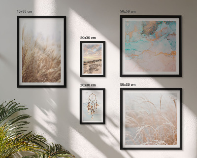 Tavelvägg med 5 tavlor Naturliga boho etnolandskap