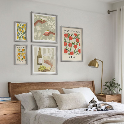 Set om 5 tavlor Vintage fruktblomstermässa