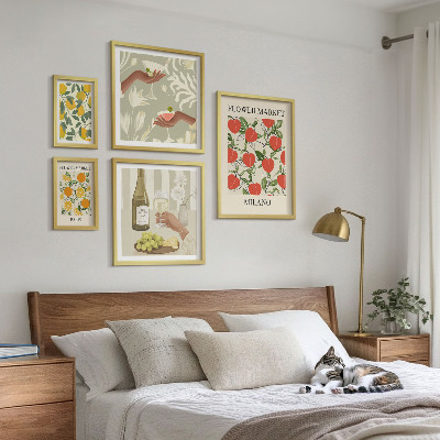 Set om 5 tavlor Vintage fruktblomstermässa