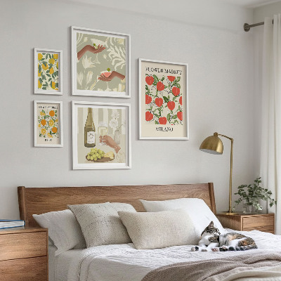 Set om 5 tavlor Vintage fruktblomstermässa