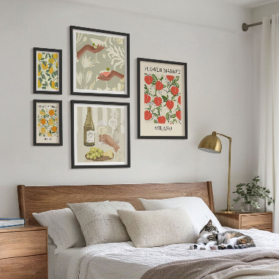 Set om 5 tavlor Vintage fruktblomstermässa