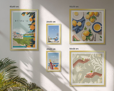 Tavelvägg med 5 tavlor Italienska helgdagar Amalfi Capri