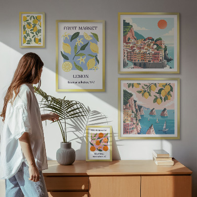 Väggdekoration tavelset Vintage fruktlandskap