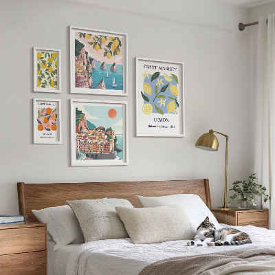 Väggdekoration tavelset Vintage fruktlandskap