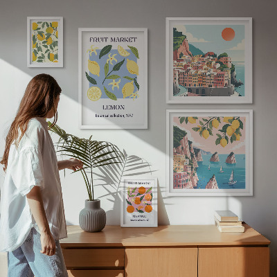Väggdekoration tavelset Vintage fruktlandskap