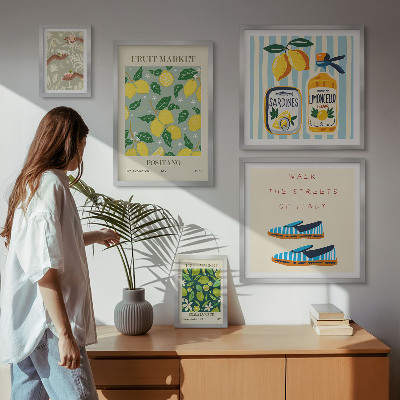 Väggdekoration tavelset Fruktiga vintageinspirationer