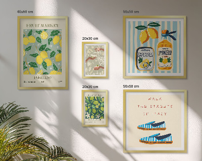 Väggdekoration tavelset Fruktiga vintageinspirationer