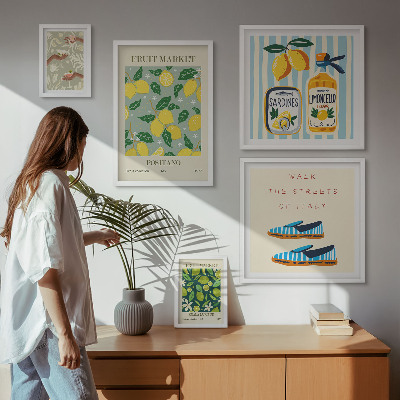 Väggdekoration tavelset Fruktiga vintageinspirationer