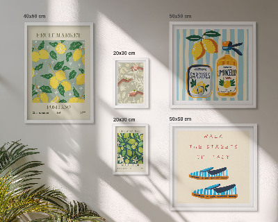 Väggdekoration tavelset Fruktiga vintageinspirationer