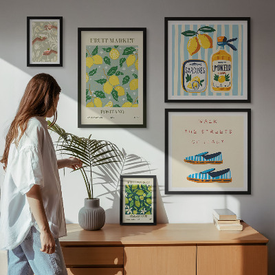Väggdekoration tavelset Fruktiga vintageinspirationer