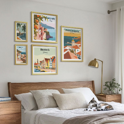 Väggdekoration tavelset Europeiska stadslandskap