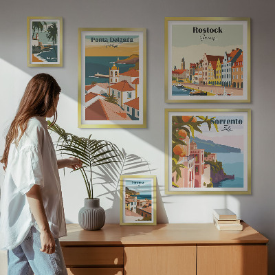Väggdekoration tavelset Europeiska stadslandskap