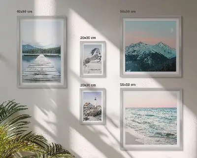 Tavelset med väggdekoration naturlandskap