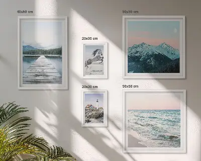Tavelset med väggdekoration naturlandskap